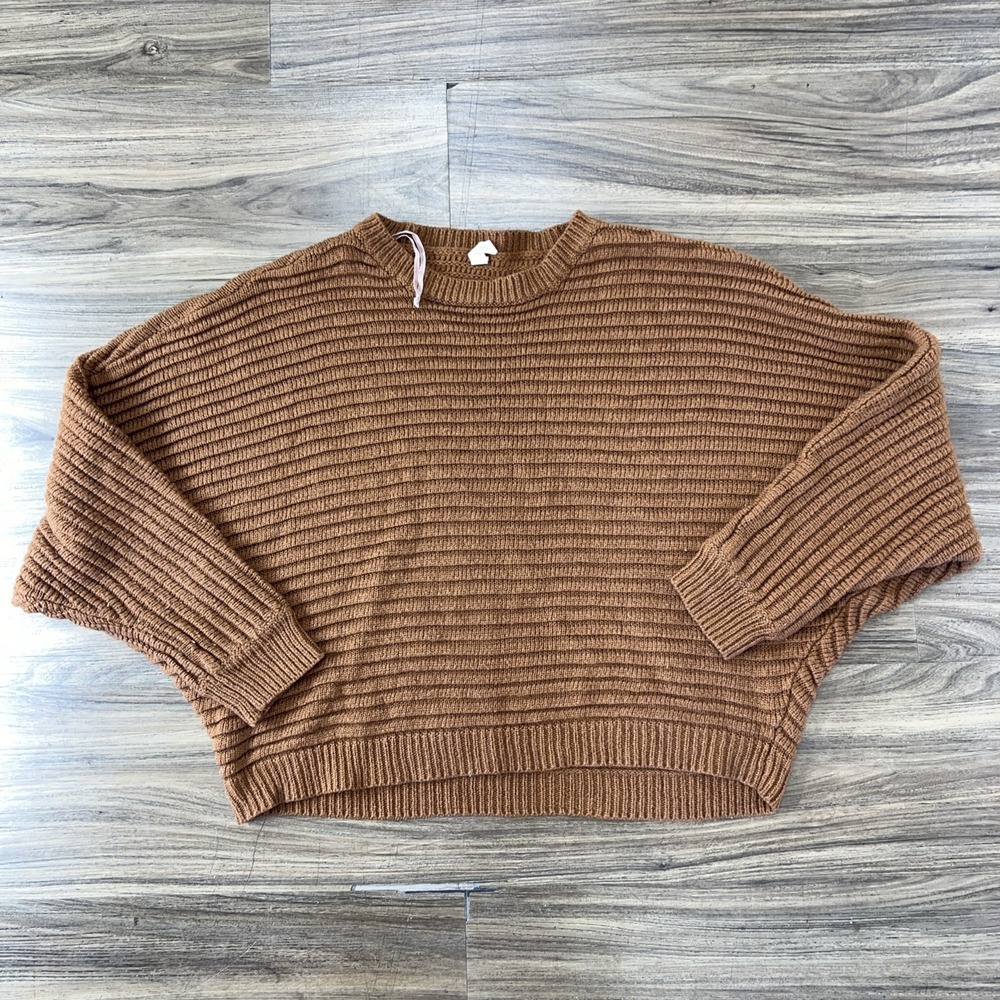Brown Oversized Cropped Sweater Size S/M Baggy